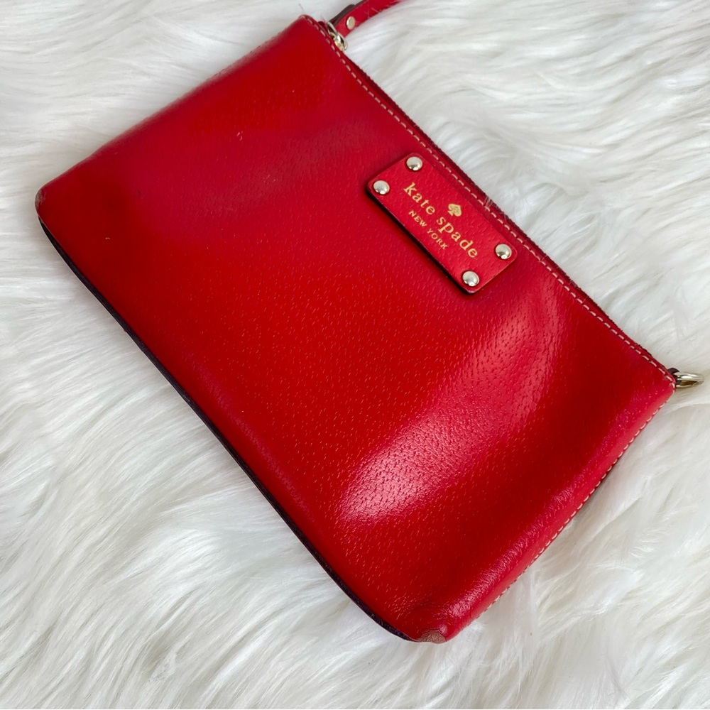Kate Spade Red Pebbled Leather Clutch/Wallet